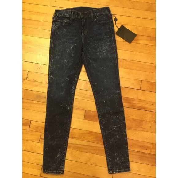 True Religion "Abbey Super Skinny" Ankle Crop Blue Jeans, Size 27, NWT! $198 - Picture 1 of 9